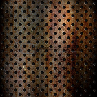 Rusty perforated metal background