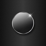 Glass button on a metal background