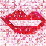 Seamless love pattern of geometric lip