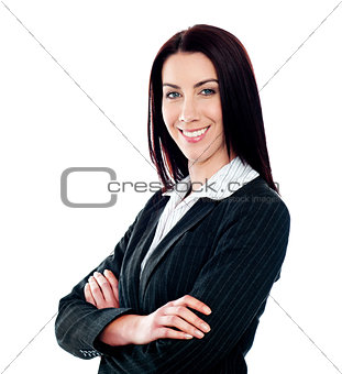 Businesswoman posing with crossed arms