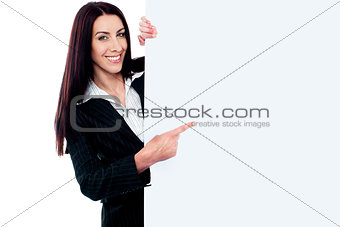 Female representative of a company