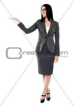 Full length of businesswoman showing copyspace
