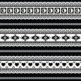 Seamless tribal pattern, aztec black and white background