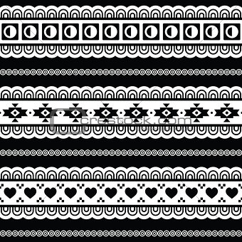 Seamless tribal pattern, aztec black and white background