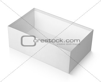 Open shoe box isolated on white