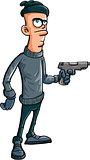 Cartoon villain holding a gun