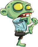 Cartoon illustration of cute green zombie