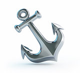 old anchor on a white background