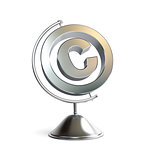 globe copyright sign 3d Illustrations on a white background
