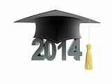 graduation cap 2014 on a white background