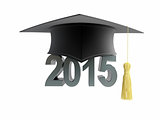 graduation cap 2015 on a white background