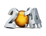 happy new year 2014 3d Illustrations on a white background