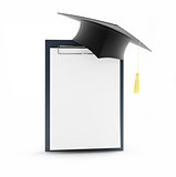 school graduation blank on a white background