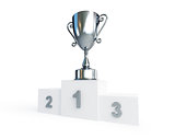 trophy silver cup 3d Illustrations on a white background