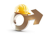 work for men, symbol man construction helmet