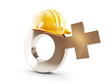 work for Women , symbol Women construction helmet on a white background