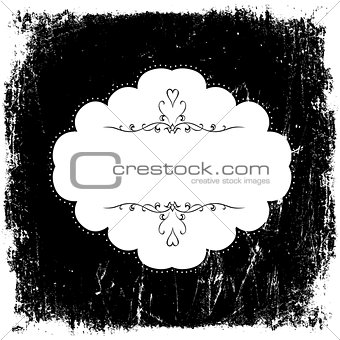 Vintage grunge black and white card template. Vector