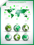 Infographic layout template with world maps.