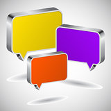 Set of colourful 3D speech icons