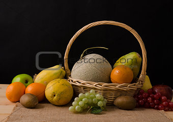 fruits in dark background