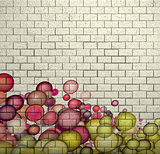pink bubble pattern 3d mosaic tile brick wall