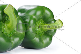 Green bell pepper isolated on white