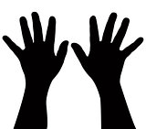 pair of child hands, vector