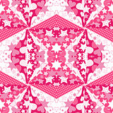 Pink background with hearts and stars