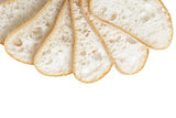 border from slices of fresh italian ciabatta bread