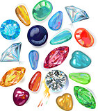 Array of precious stones. Vector Illustration, EPS8