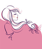 Beautiful woman's profile doodle