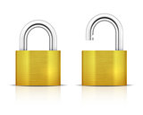 Metallic Padlock. Closed lock security icon