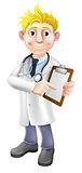 Doctor pointing at clipboard