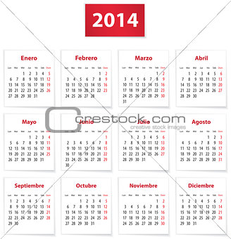 2014 Spanish calendar