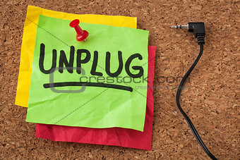 unplug - information overload concept