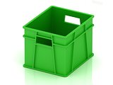 Green plastic box for vegetables and fruits