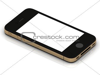 Conceptual smartphone in gold case