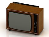 Old TV in the wooden case 1970