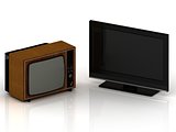 Old TV and new LSD TV