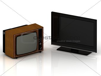 Old TV and new LSD TV