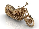 Golden statuette of a powerful motorcycle