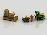 Grader and crawler tractor