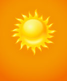 Hot yellow sun icon
