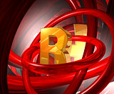 letter r in abstract space