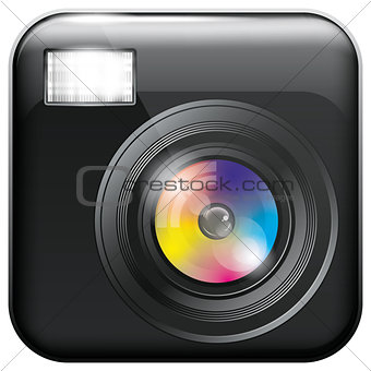 App Icon with Camera Lens and Flash Light