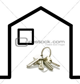 House keys in a drawn house