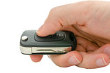 Male hand holding car key