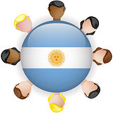 Argentina Flag Button Teamwork People Group