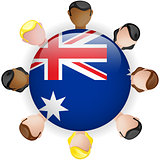 Australia Flag Button Teamwork People Group