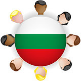 Bulgaria Flag Button Teamwork People Group
